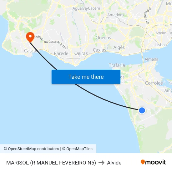 MARISOL (R MANUEL FEVEREIRO N5) to Alvide map