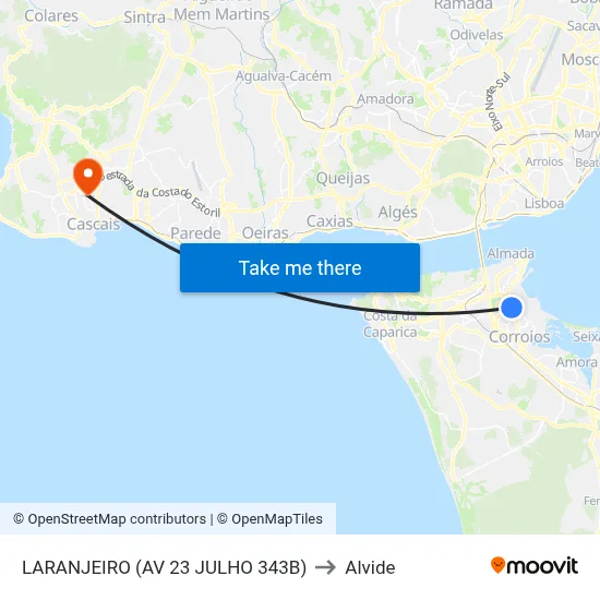LARANJEIRO (AV 23 JULHO 343B) to Alvide map