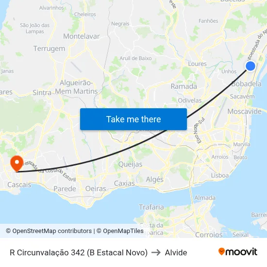 R Circunvalação 342 (B Estacal Novo) to Alvide map