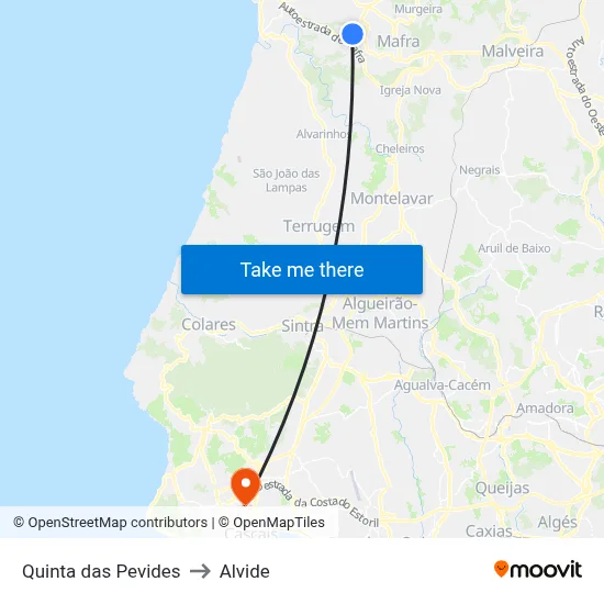 Quinta das Pevides to Alvide map