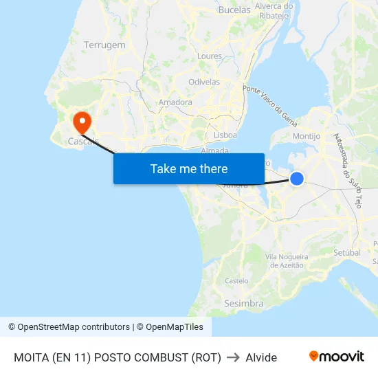 MOITA (EN 11) POSTO COMBUST (ROT) to Alvide map