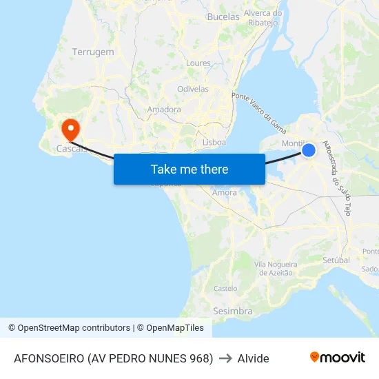 AFONSOEIRO (AV PEDRO NUNES 968) to Alvide map