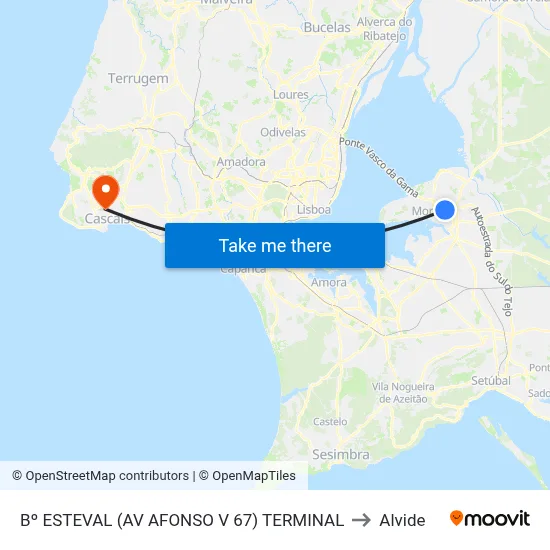 Bº ESTEVAL (AV AFONSO V 67) TERMINAL to Alvide map