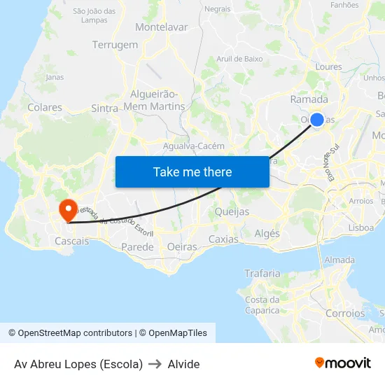Av Abreu Lopes (Escola) to Alvide map