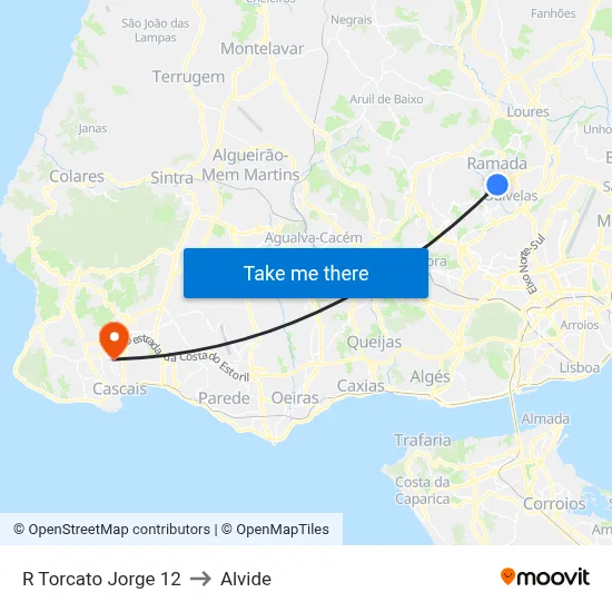 R Torcato Jorge 12 to Alvide map