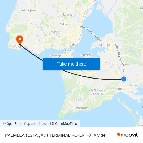PALMELA (ESTAÇÃO) TERMINAL REFER to Alvide map
