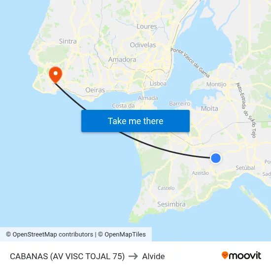 CABANAS (AV VISC TOJAL 75) to Alvide map