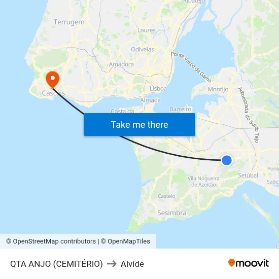 QTA ANJO (CEMITÉRIO) to Alvide map
