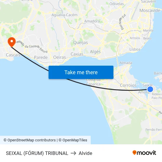 SEIXAL (FÓRUM) TRIBUNAL to Alvide map