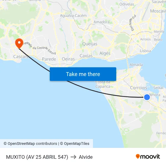MUXITO (AV 25 ABRIL 547) to Alvide map