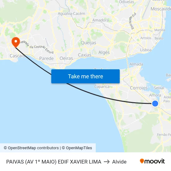 PAIVAS (AV 1º MAIO) EDIF XAVIER LIMA to Alvide map