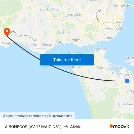 A BONECOS (AV 1º MAIO N31) to Alvide map