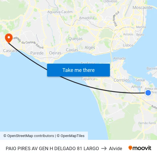 PAIO PIRES AV GEN H DELGADO 81 LARGO to Alvide map