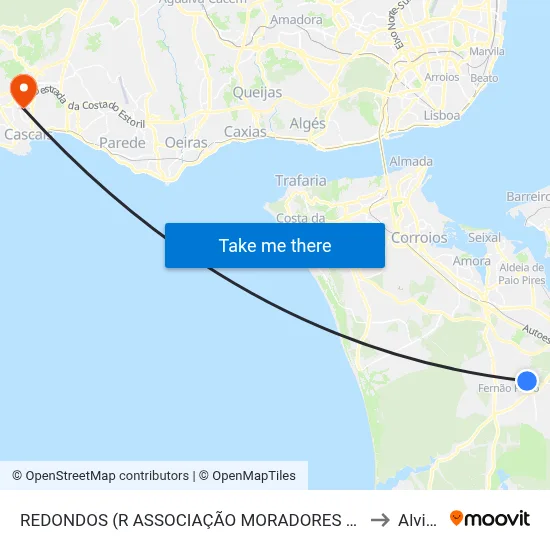REDONDOS (R ASSOCIAÇÃO MORADORES 595) to Alvide map