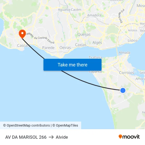 AV DA MARISOL 266 to Alvide map