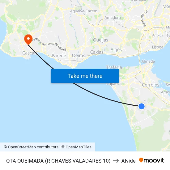 QTA QUEIMADA (R CHAVES VALADARES 10) to Alvide map
