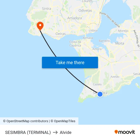 SESIMBRA (TERMINAL) to Alvide map
