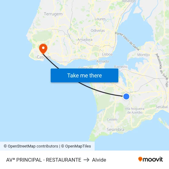 AVª PRINCIPAL - RESTAURANTE to Alvide map