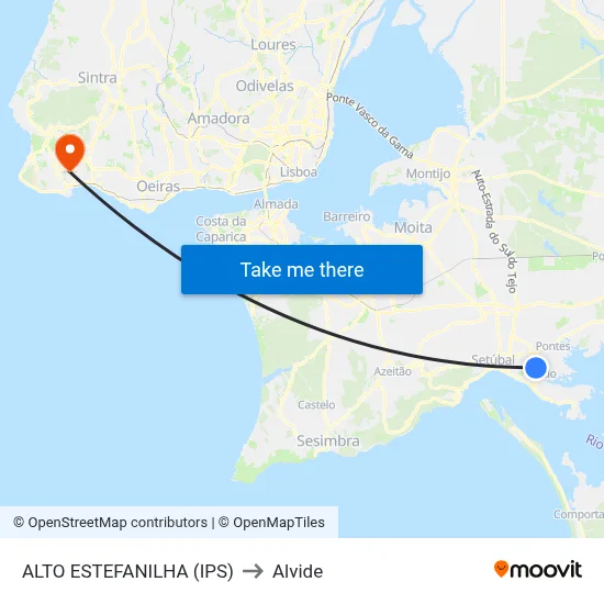 ALTO ESTEFANILHA (IPS) to Alvide map