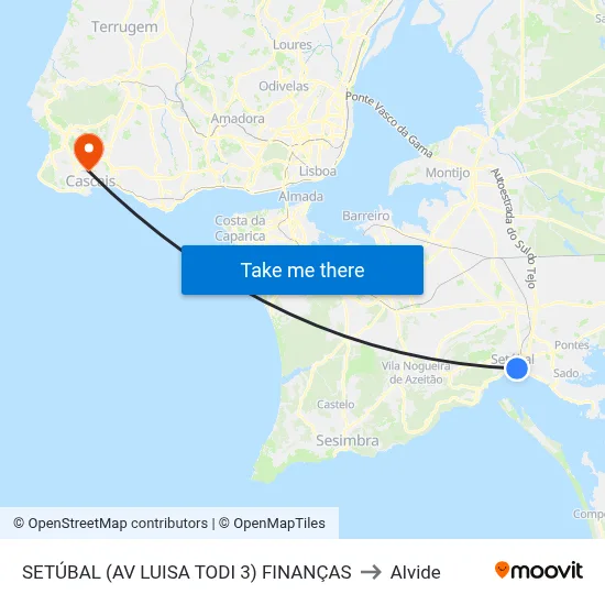 SETÚBAL (AV LUISA TODI 3) FINANÇAS to Alvide map