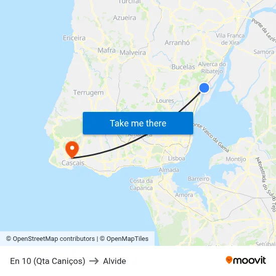 En 10 (Qta Caniços) to Alvide map