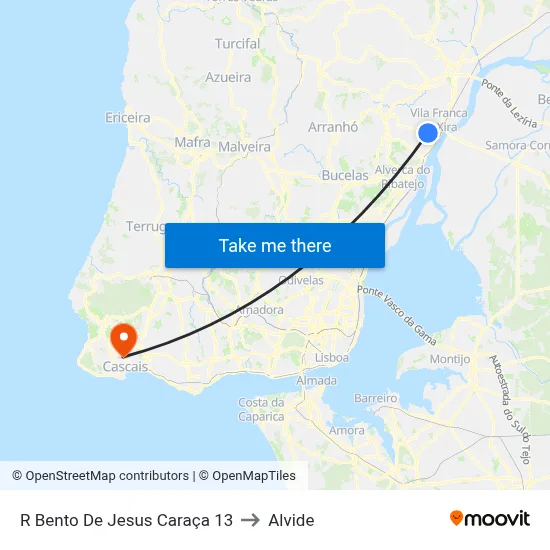 R Bento De Jesus Caraça 13 to Alvide map