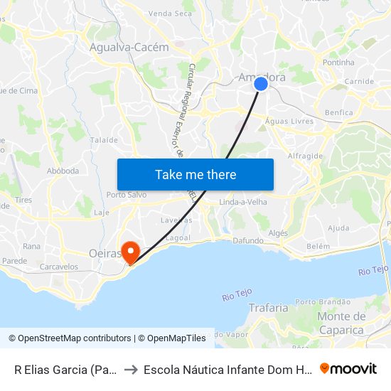 R Elias Garcia (Parque) to Escola Náutica Infante Dom Henrique map