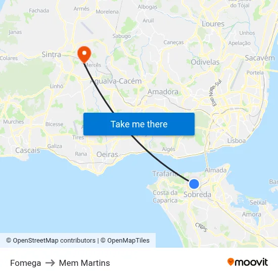 Fomega to Mem Martins map