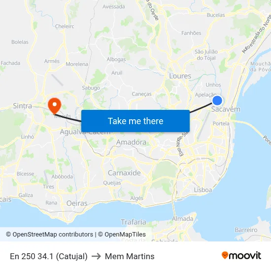En 250 34.1 (Catujal) to Mem Martins map
