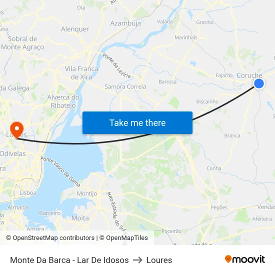 Monte Da Barca - Lar De Idosos to Loures map