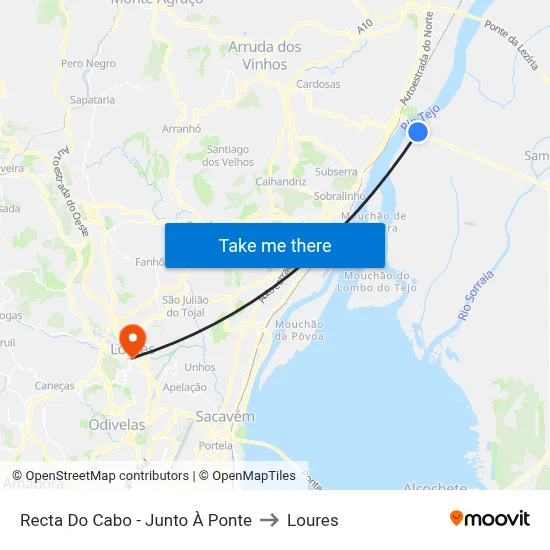 Recta Do Cabo - Junto À Ponte to Loures map