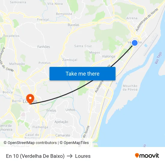 En 10 (Verdelha De Baixo) to Loures map