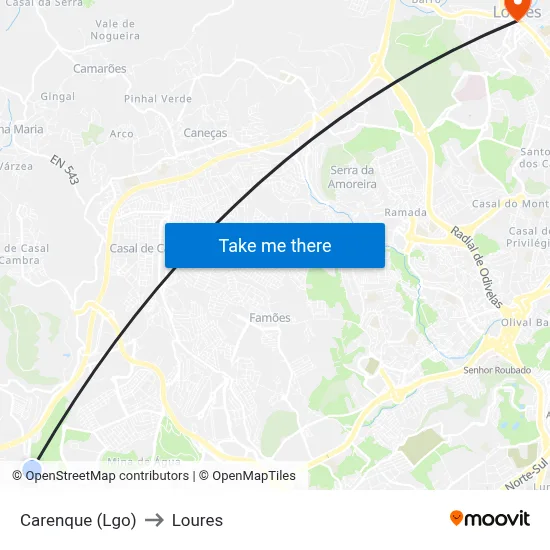 Carenque (Lgo) to Loures map