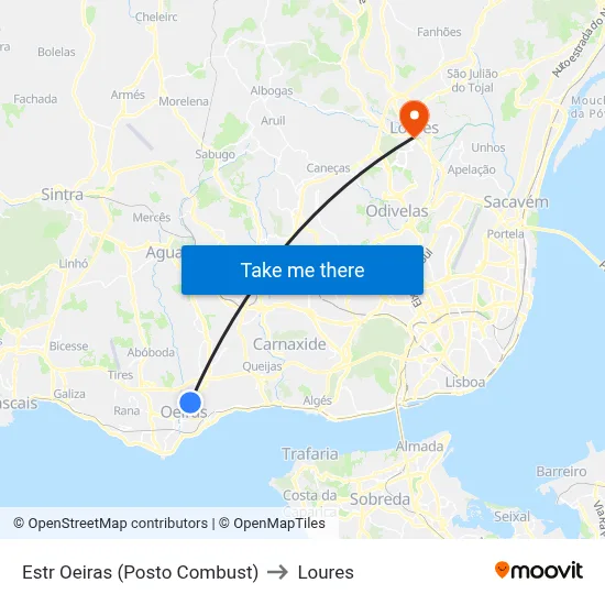 Estr Oeiras (Posto Combust) to Loures map