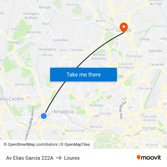 Av Elias Garcia 222A to Loures map