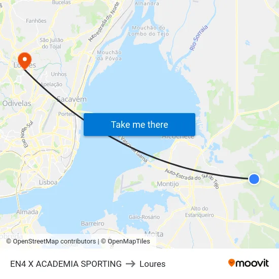 EN4 X ACADEMIA SPORTING to Loures map