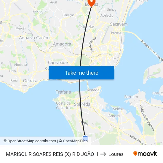 MARISOL R SOARES REIS (X) R D JOÃO II to Loures map