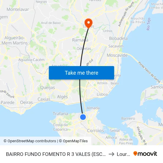 BAIRRO FUNDO FOMENTO R 3 VALES (ESCOLA) to Loures map