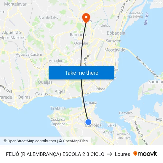 FEIJÓ (R ALEMBRANÇA) ESCOLA 2 3 CICLO to Loures map