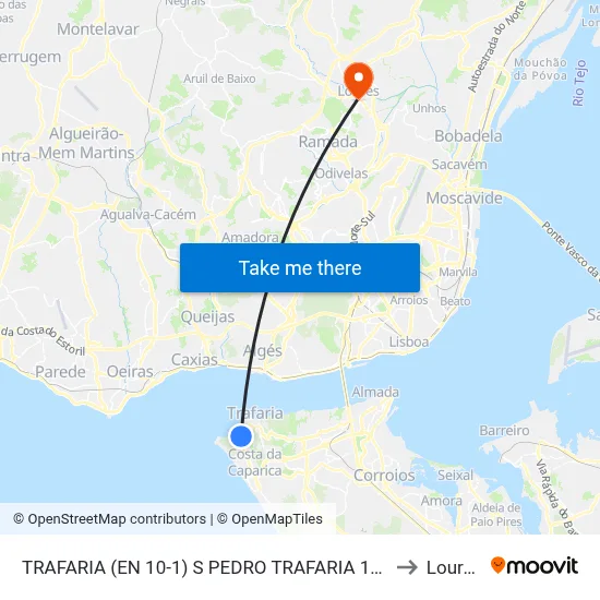 TRAFARIA (EN 10-1) S PEDRO TRAFARIA 123 to Loures map