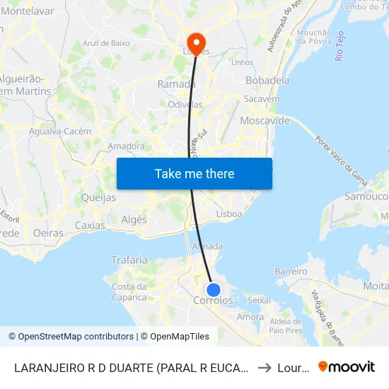 LARANJEIRO R D DUARTE (PARAL R EUCALIP) to Loures map