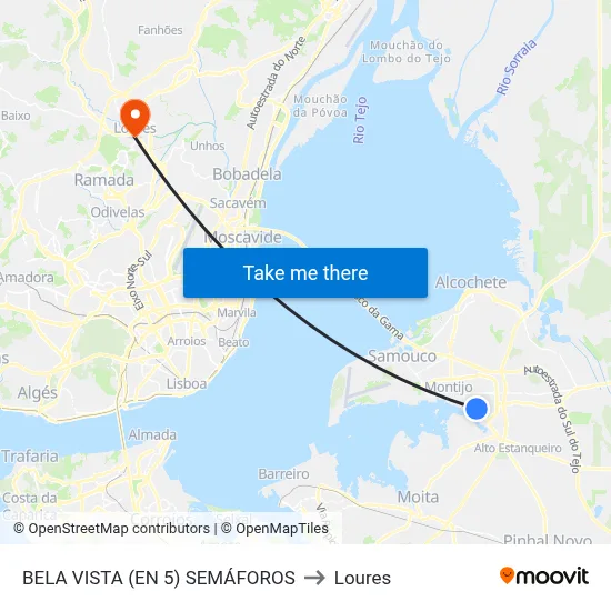 BELA VISTA (EN 5) SEMÁFOROS to Loures map