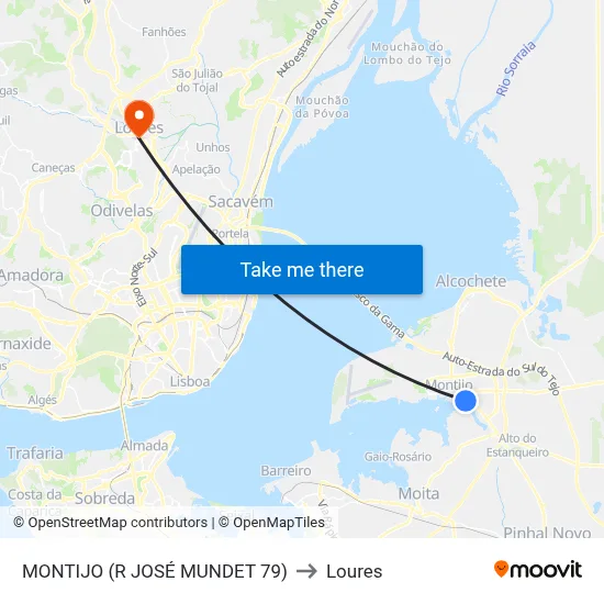 MONTIJO (R JOSÉ MUNDET 79) to Loures map
