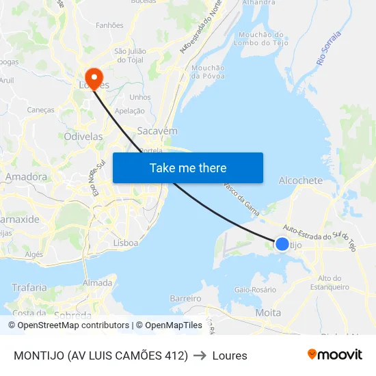MONTIJO (AV LUIS CAMÕES 412) to Loures map
