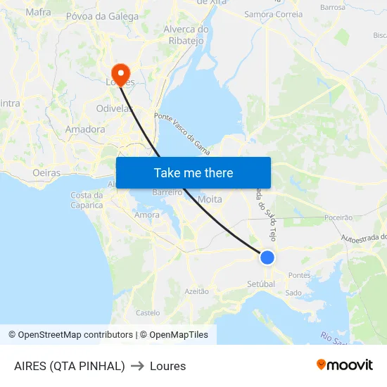 AIRES (QTA PINHAL) to Loures map