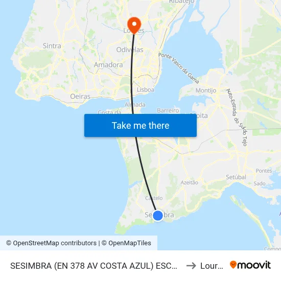 SESIMBRA (EN 378 AV COSTA AZUL) ESCOLA to Loures map