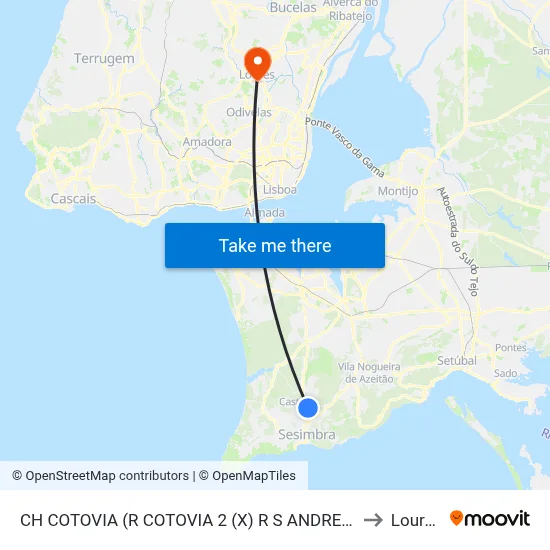 CH COTOVIA (R COTOVIA 2 (X) R S ANDREA) to Loures map