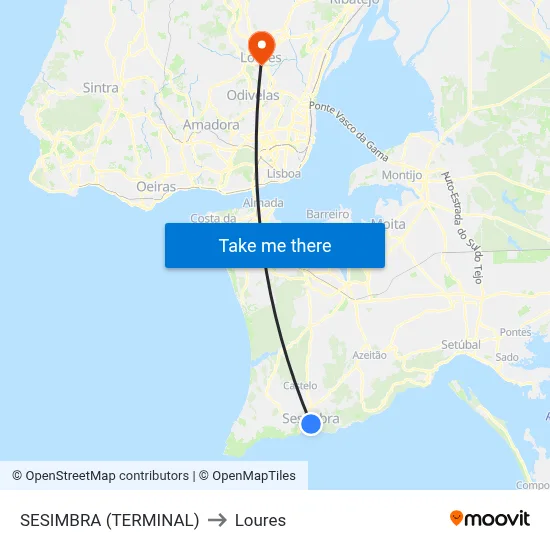 SESIMBRA (TERMINAL) to Loures map