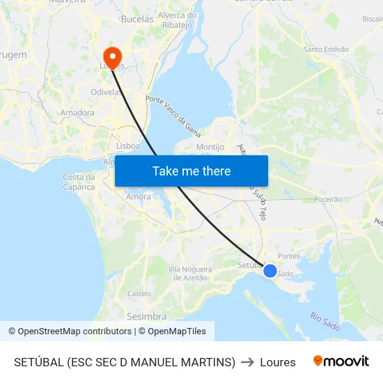 SETÚBAL (ESC SEC D MANUEL MARTINS) to Loures map