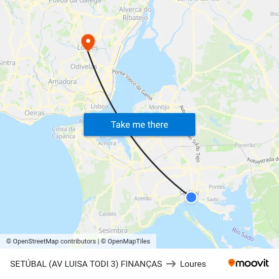 SETÚBAL (AV LUISA TODI 3) FINANÇAS to Loures map